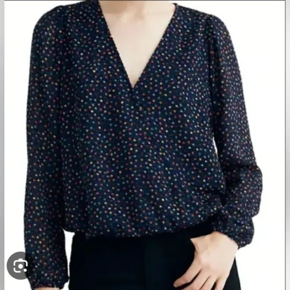 Madewell Lyric Wrap Top In Sugar Dot - Picture 5 of 5